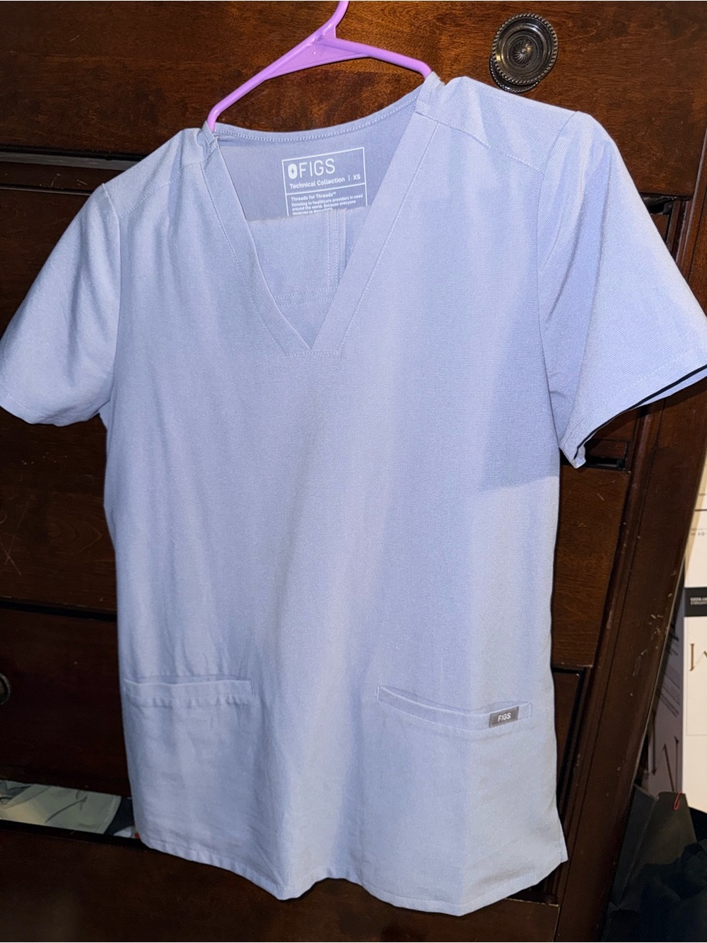 FIGS Technical Collection Vapor Blue Space Dye XS Scrub Set